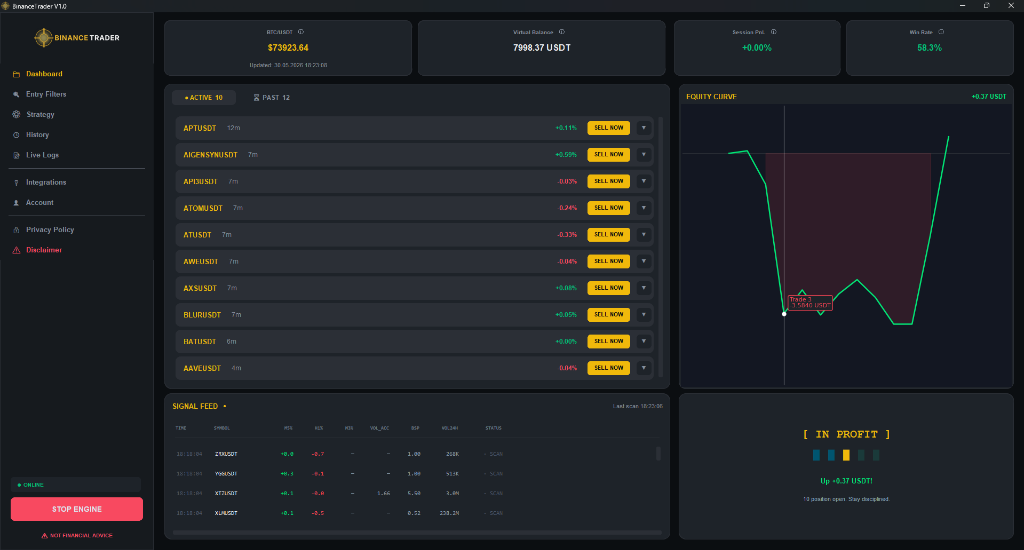 BinanceTrader Dashboard